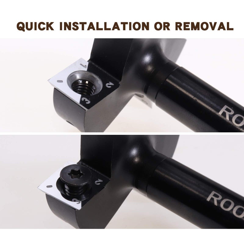 ROOCBIT CNC Spoilboard Surfacing Router Bit, 1/2" Shank 2â€ Cutting Dia Insert Carbide Slab Flattening Grooving T-Slotting Woodworking Milling Cutter Tools by ROOCBIT - Image 4